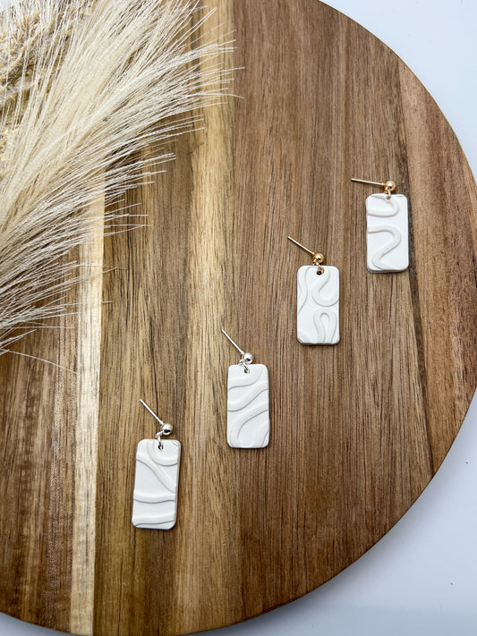 White abstract rectangle dangle