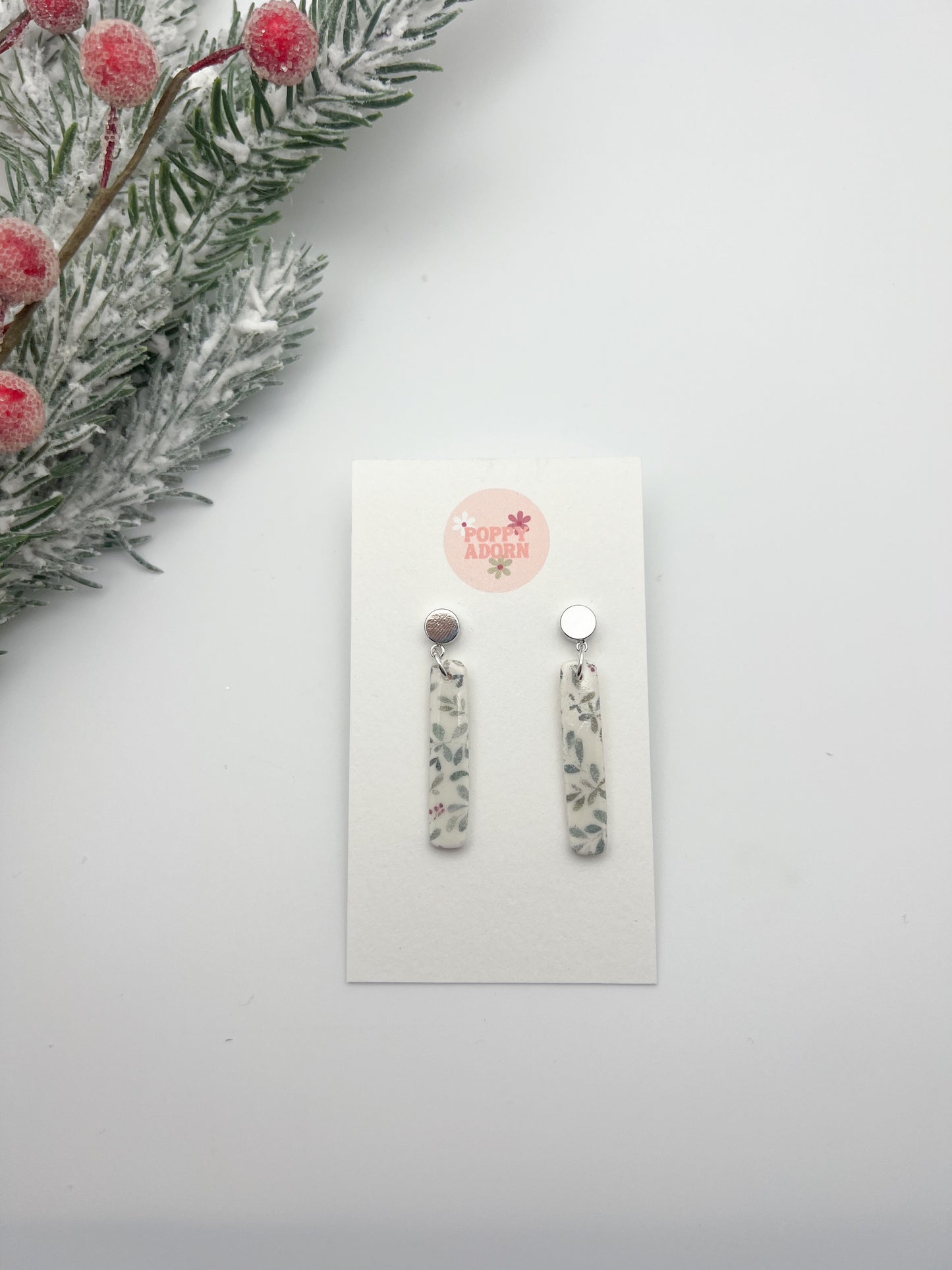 Mistletoe print dangle