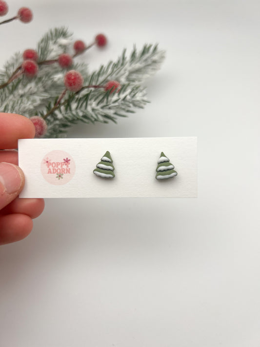 Snow covered tree studs