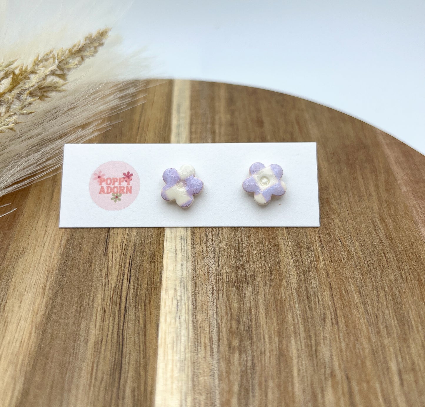 Purple checkered studs